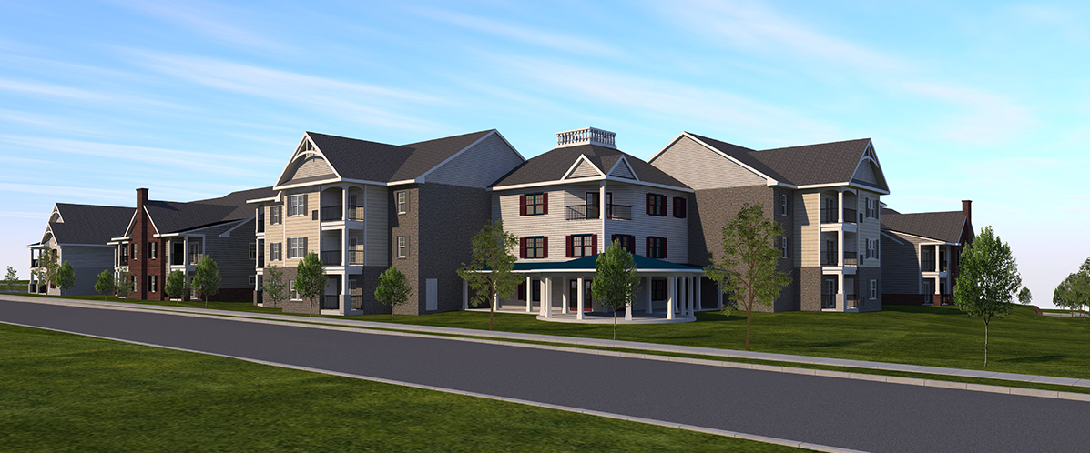 Sellersville Senior Apartments front view rendering